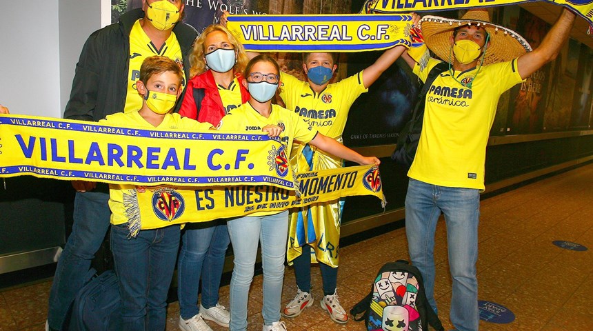 Thousands of fans descend on Belfast International Airport for UEFA Supercup